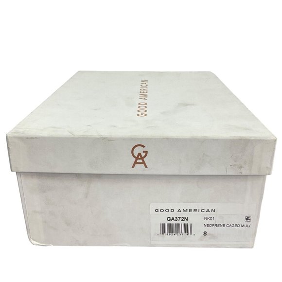 Good American Shoes Womens Size 8 Black Strappy Heels Caged Mule $260 Nwb - Picture 9 of 10